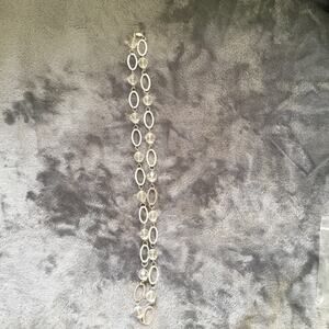 Silver Oval Chain-link Crystals Set